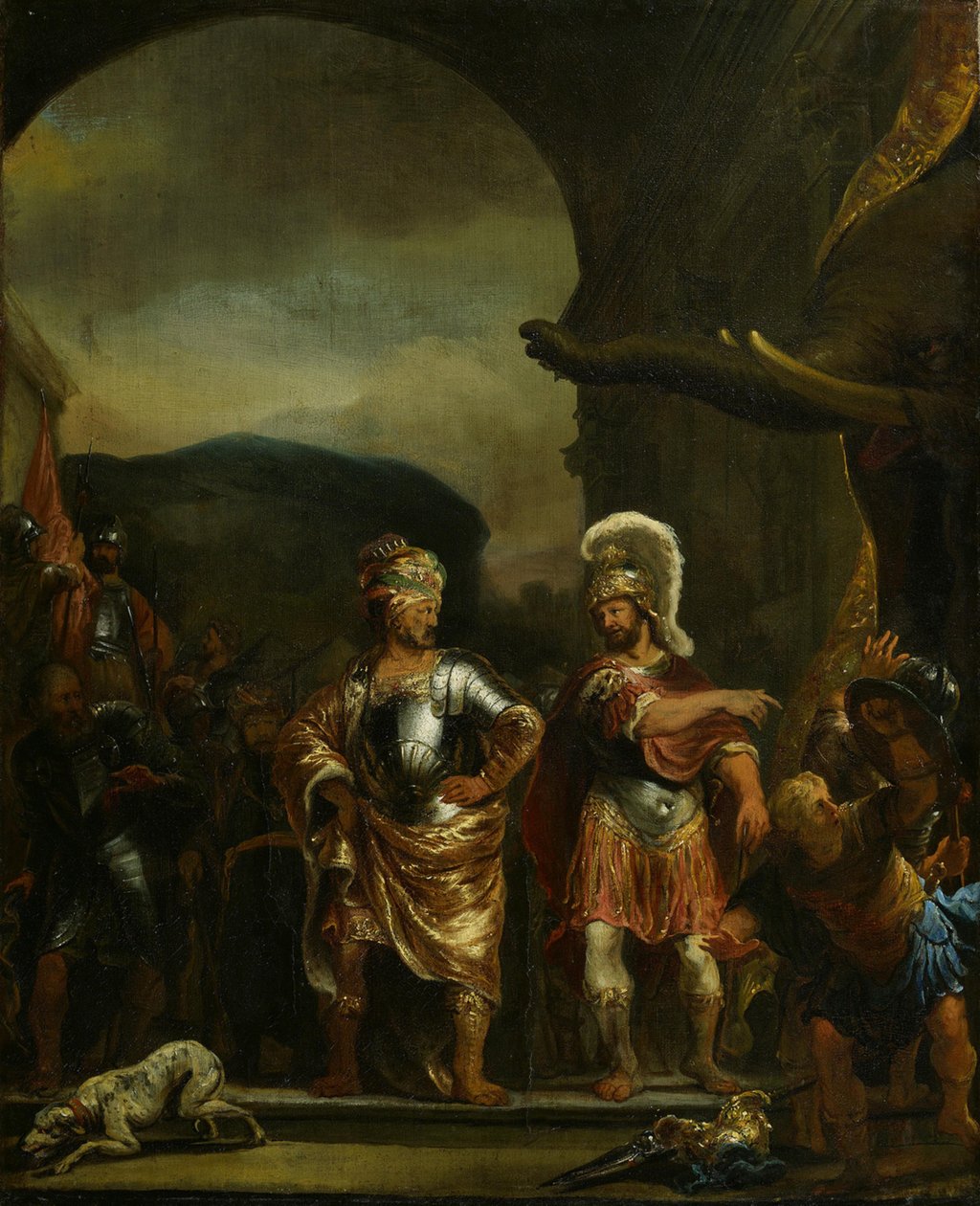 De onverschrokkenheid van Fabricius in het legerkamp van Pyrrhus door Ferdinand Bol