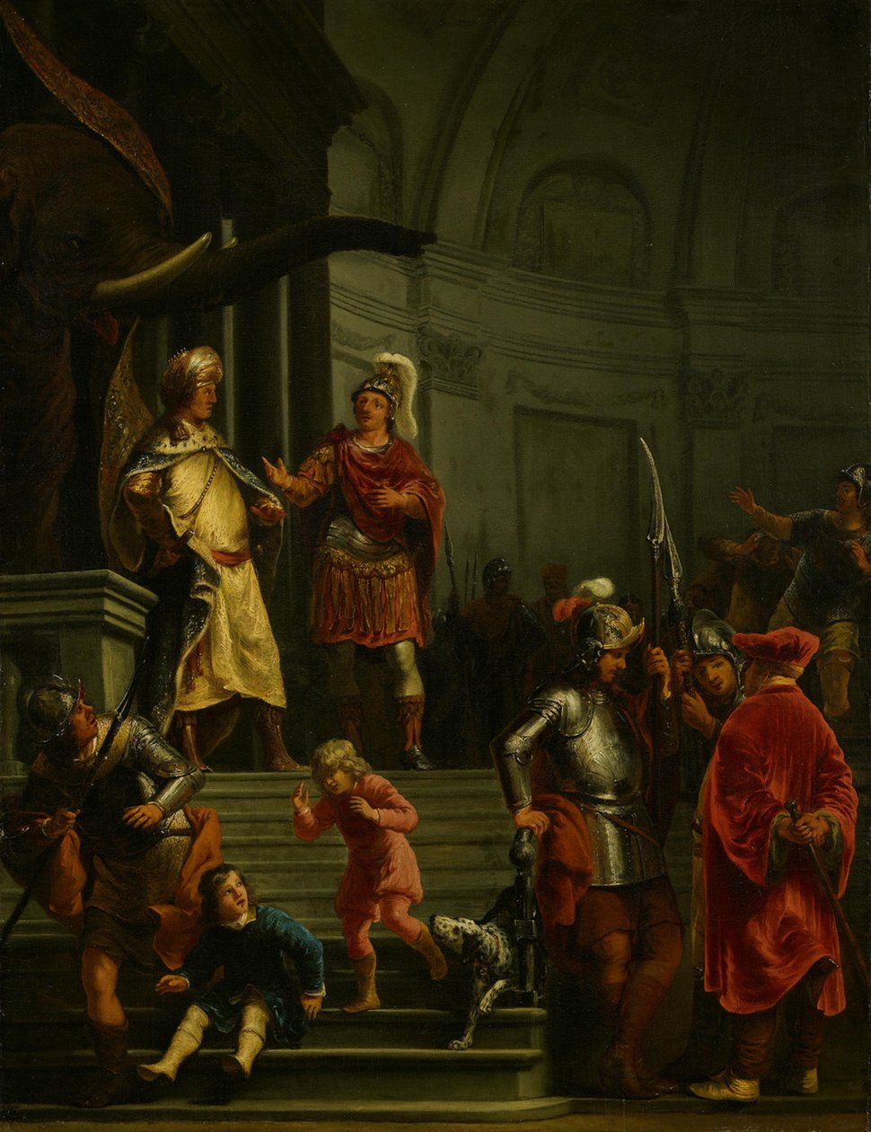 De onverschrokkenheid van Fabricius in het legerkamp van Pyrrhus door Ferdinand Bol