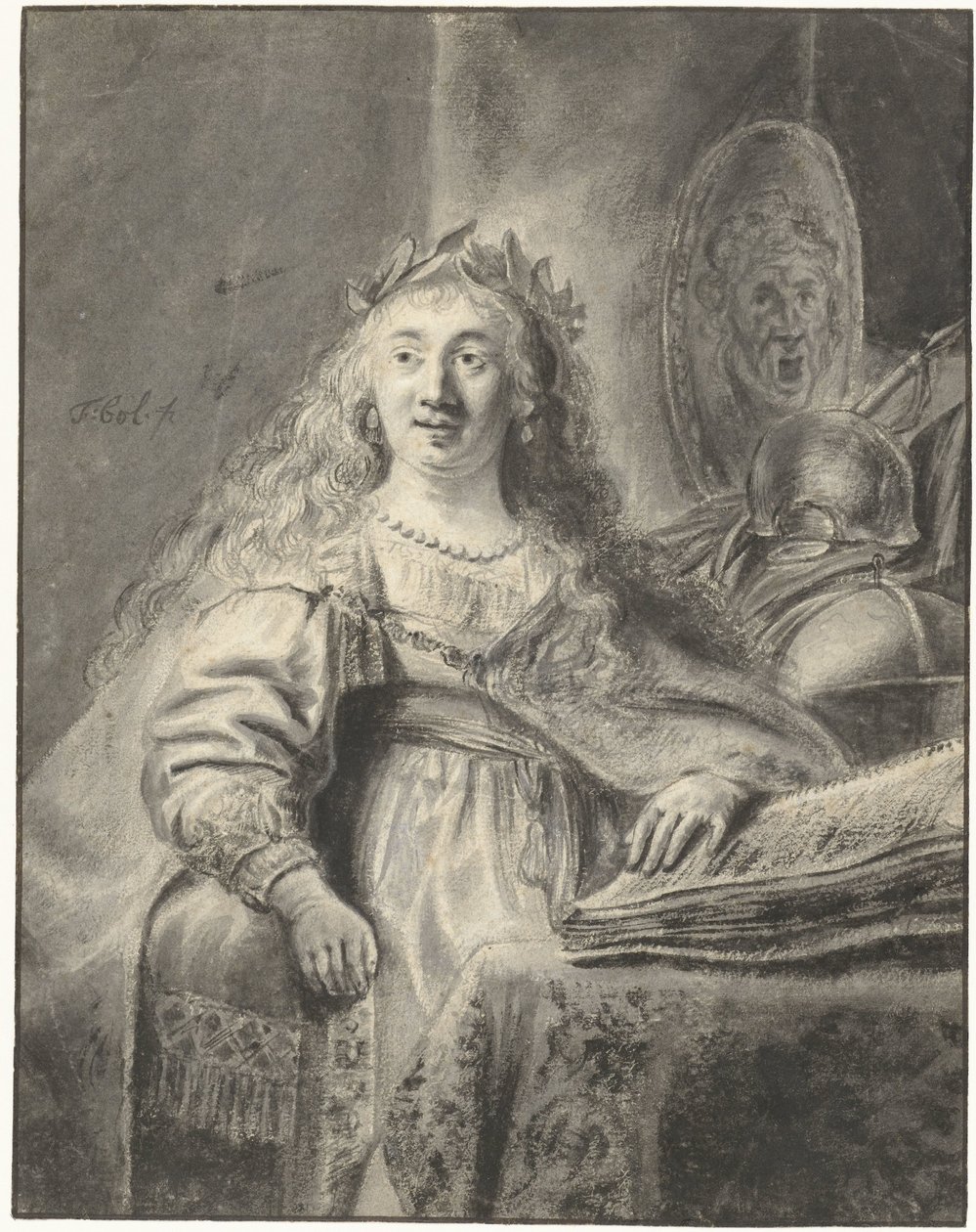 Minerva in haar studeerkamer door Ferdinand Bol