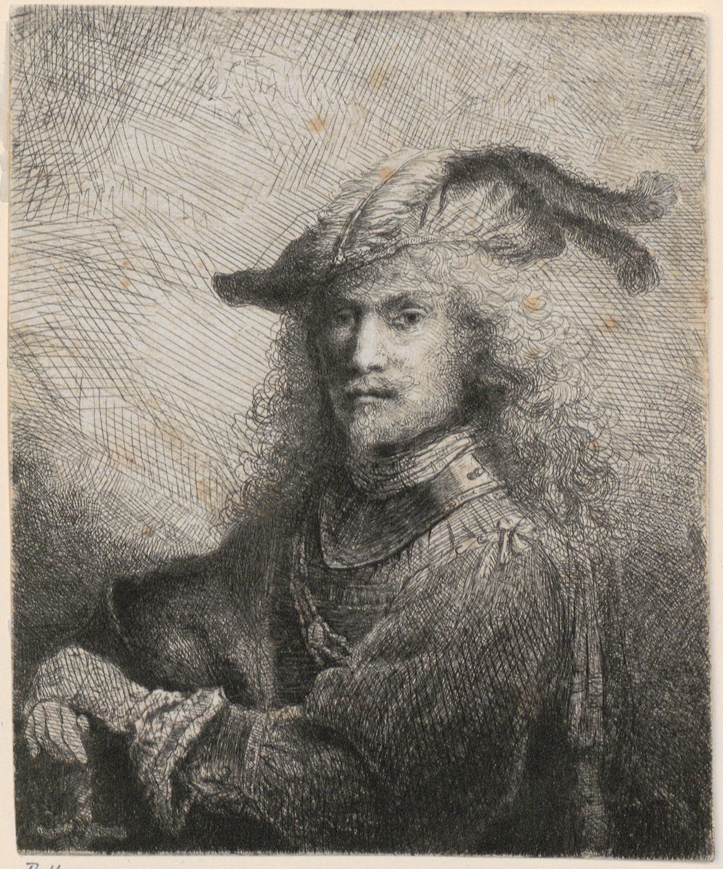 Portret van een officier (mogelijk een zelfportret van de kunstenaar?) door Ferdinand Bol