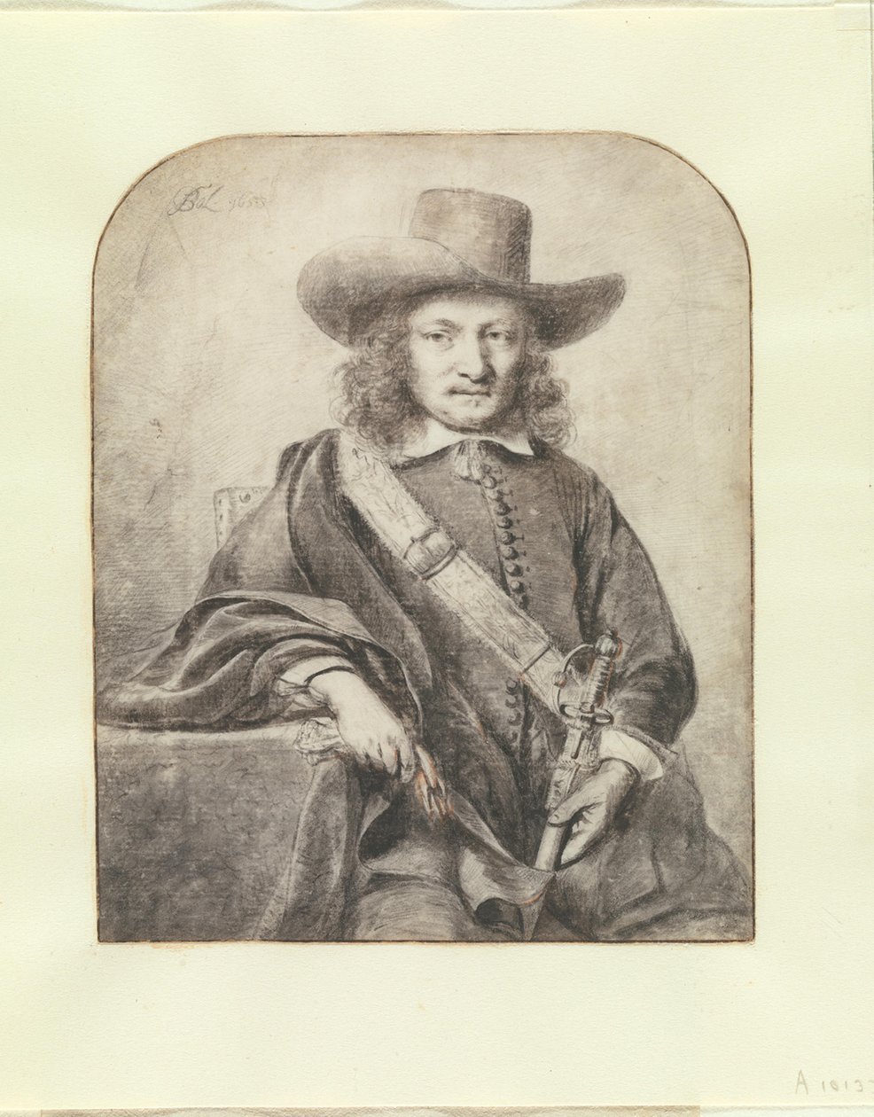 Portret van een Goudse officier door Ferdinand Bol
