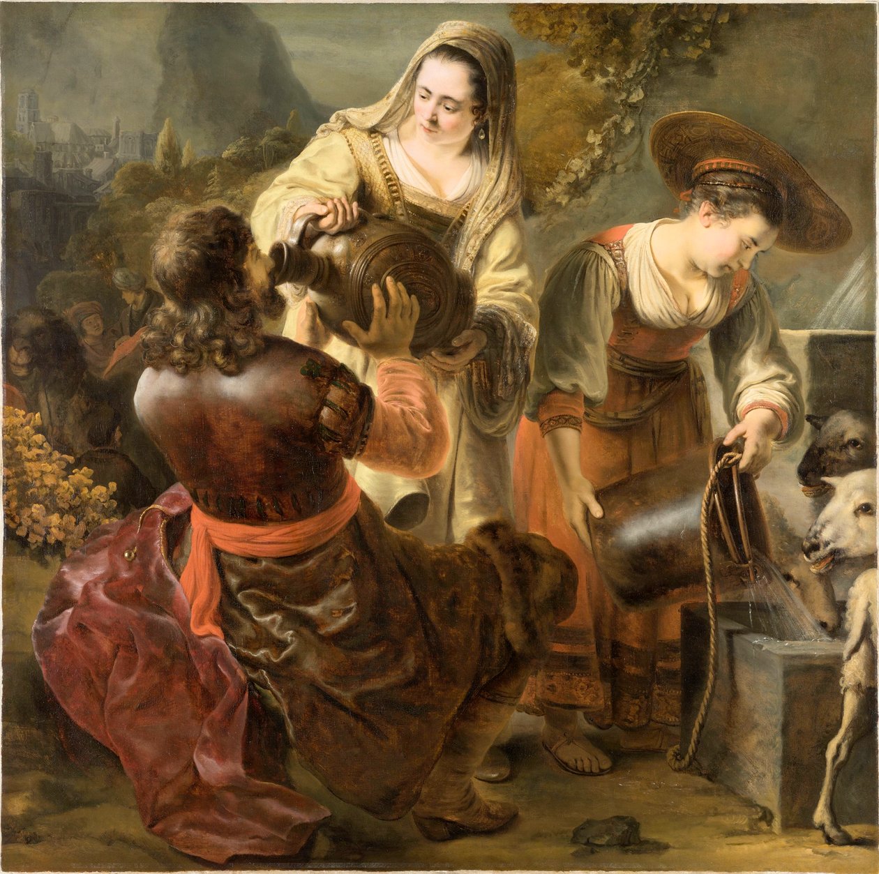 Rebecca en Eliezer bij de Bron, ca. 1645 door Ferdinand Bol