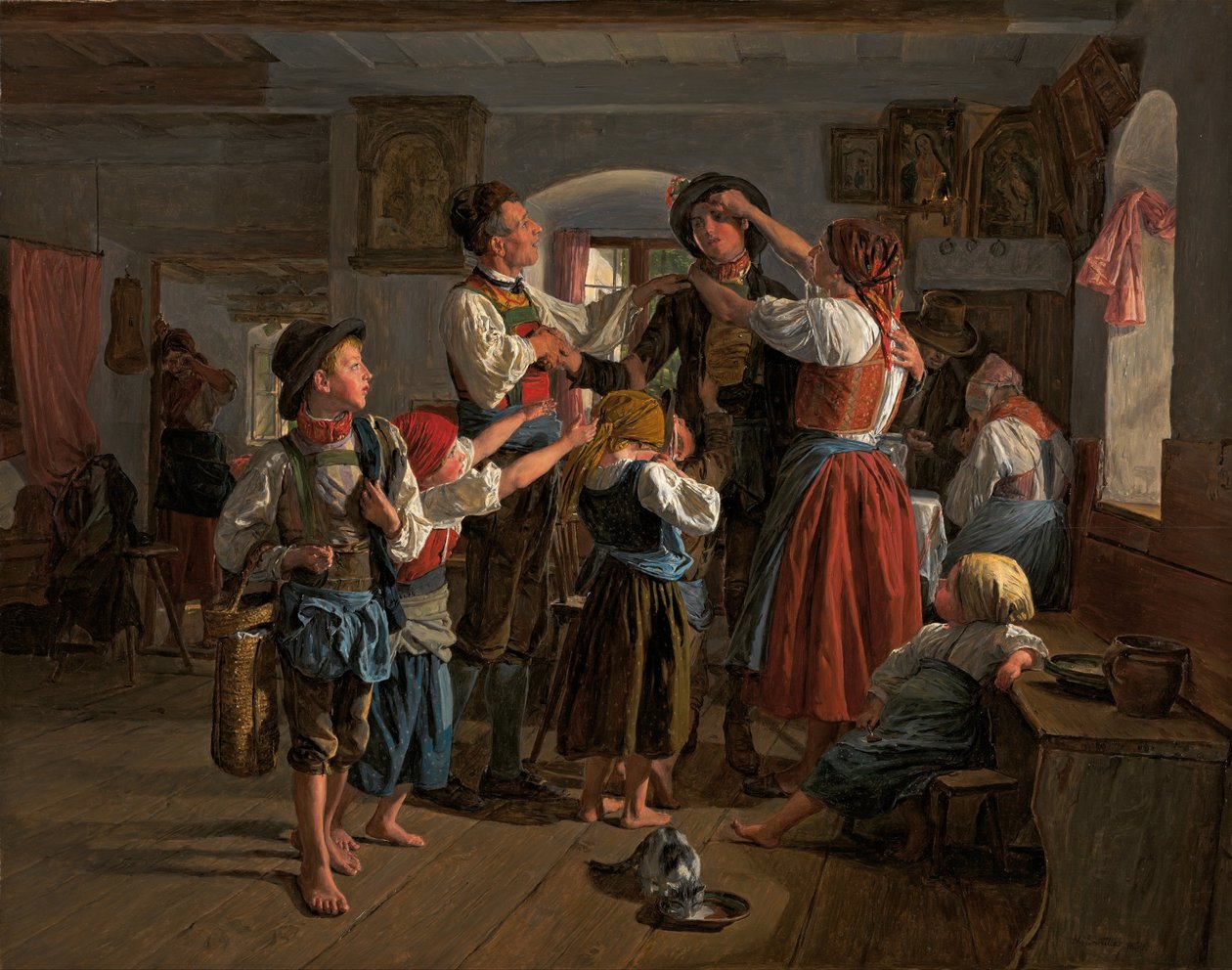 Het afscheid van de dienstplichtige door Ferdinand Georg Waldmüller