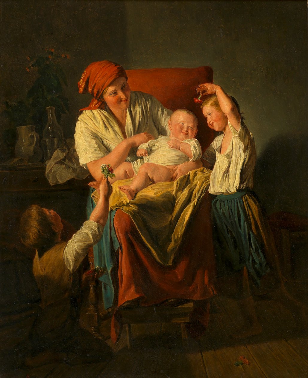 Moedergeluk door Ferdinand Georg Waldmüller