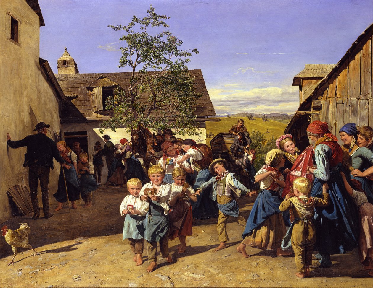 Terugkeer van de kermis door Ferdinand Georg Waldmüller