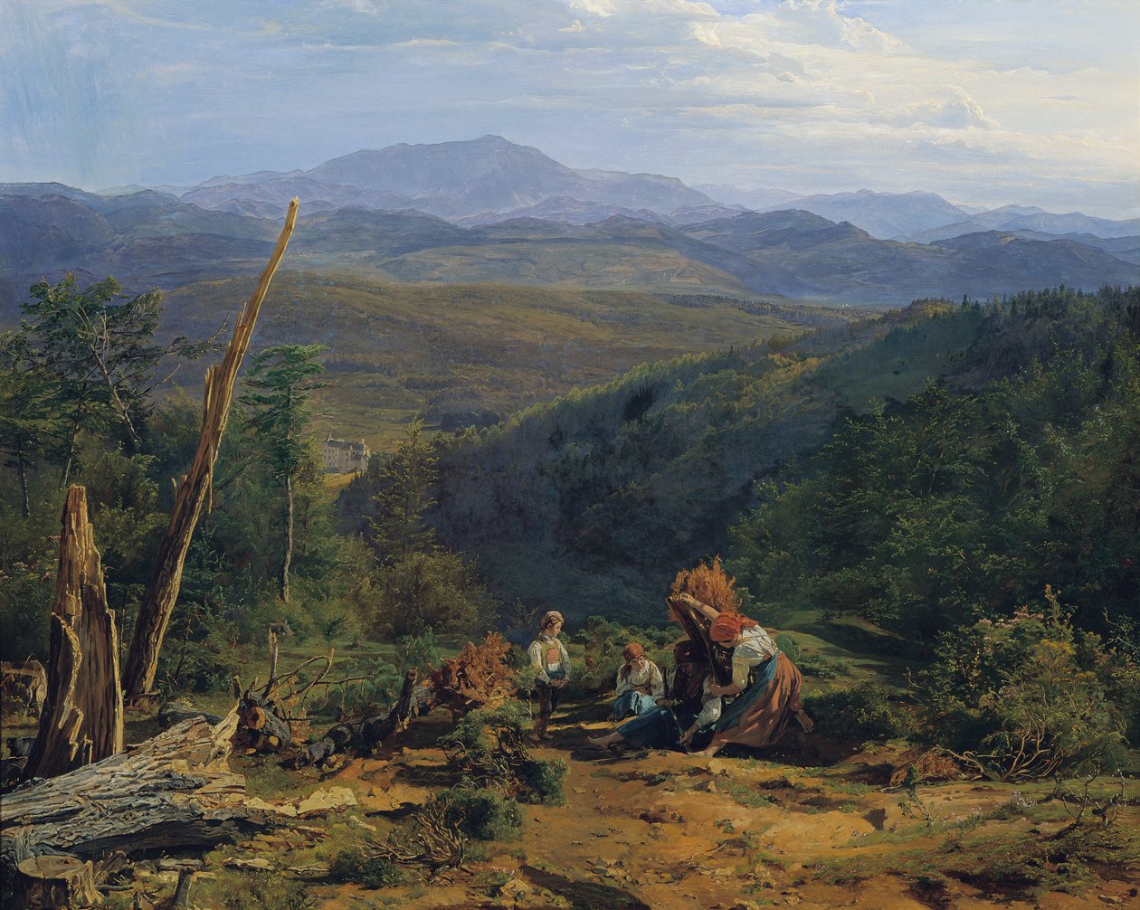 Wienerwaldlandschap met Burg Wildegg door Ferdinand Georg Waldmuller