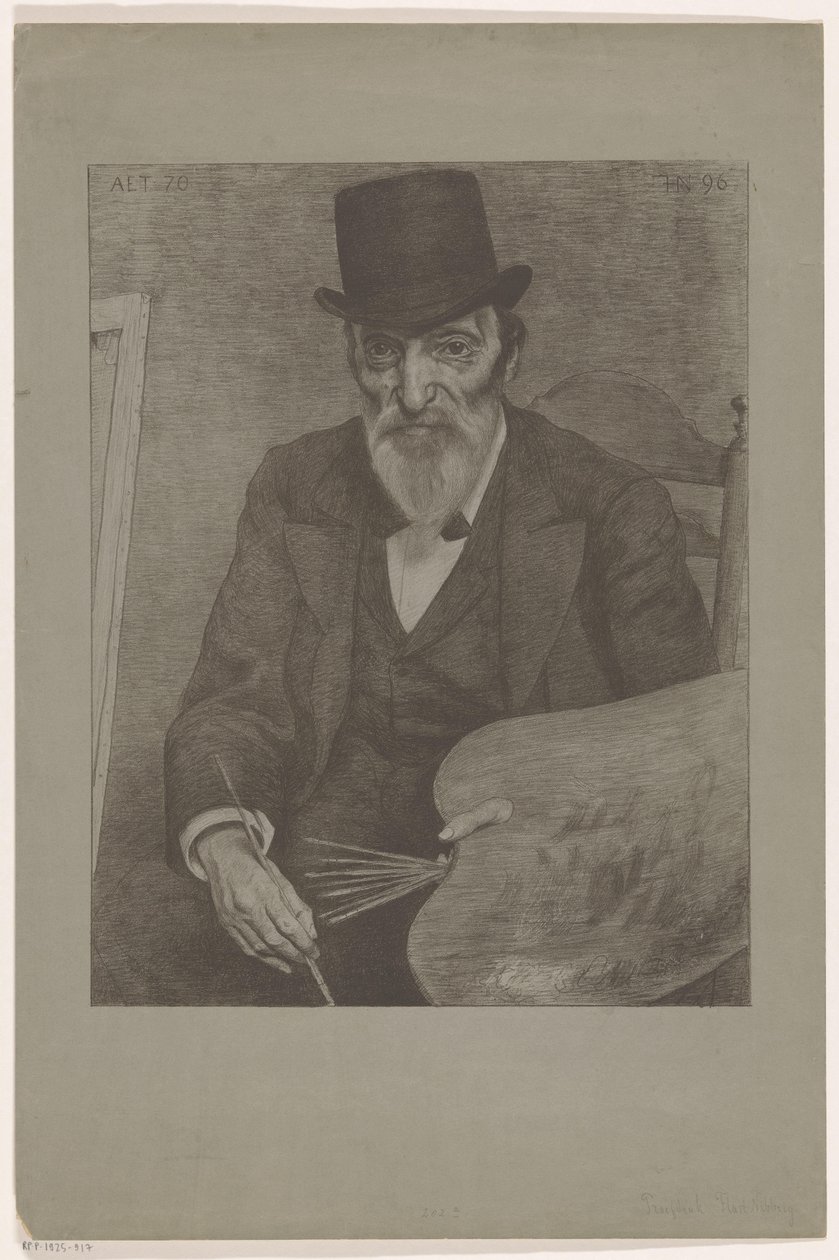 Portret van Hendrik Valkenburg door Ferdinand Hart Nibbrig (signed by artist)