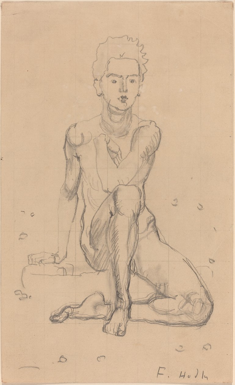 Hector Poseert Naakt door Ferdinand Hodler