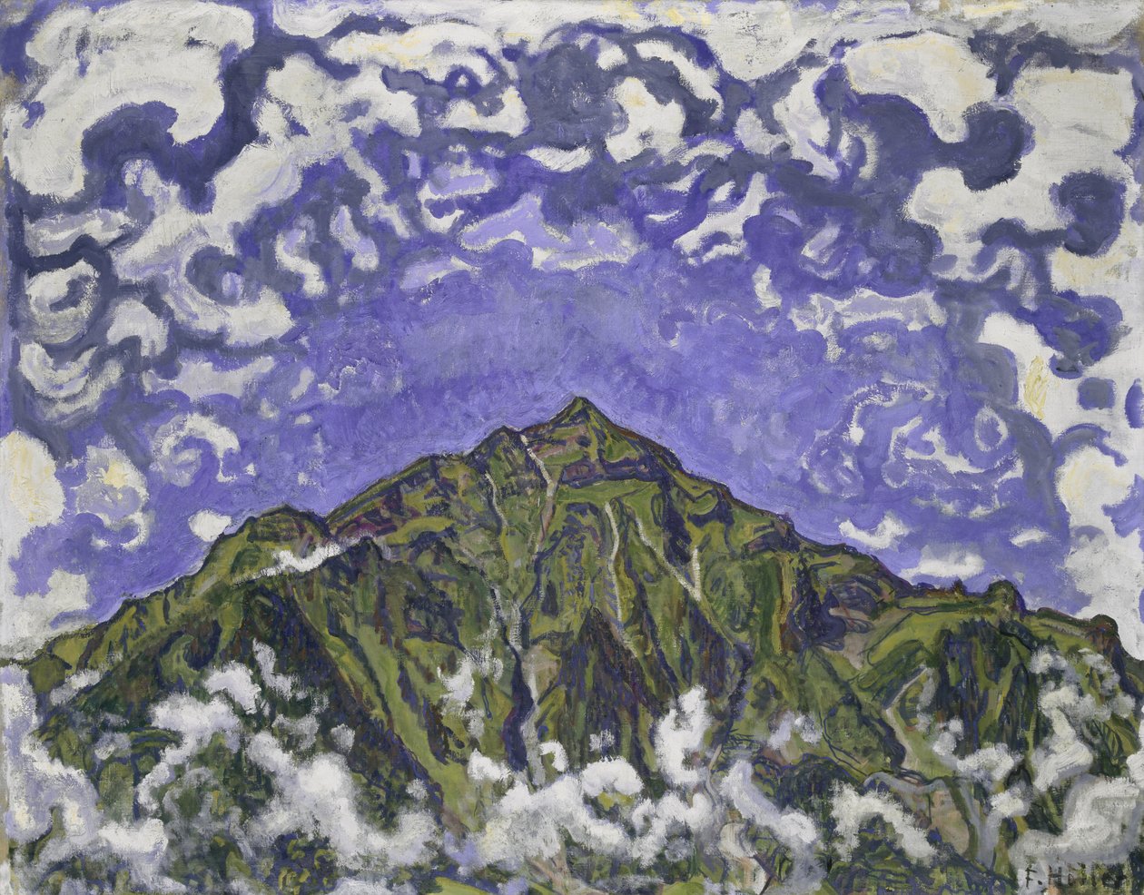 Berg Niesen gezien vanaf Heustrich door Ferdinand Hodler
