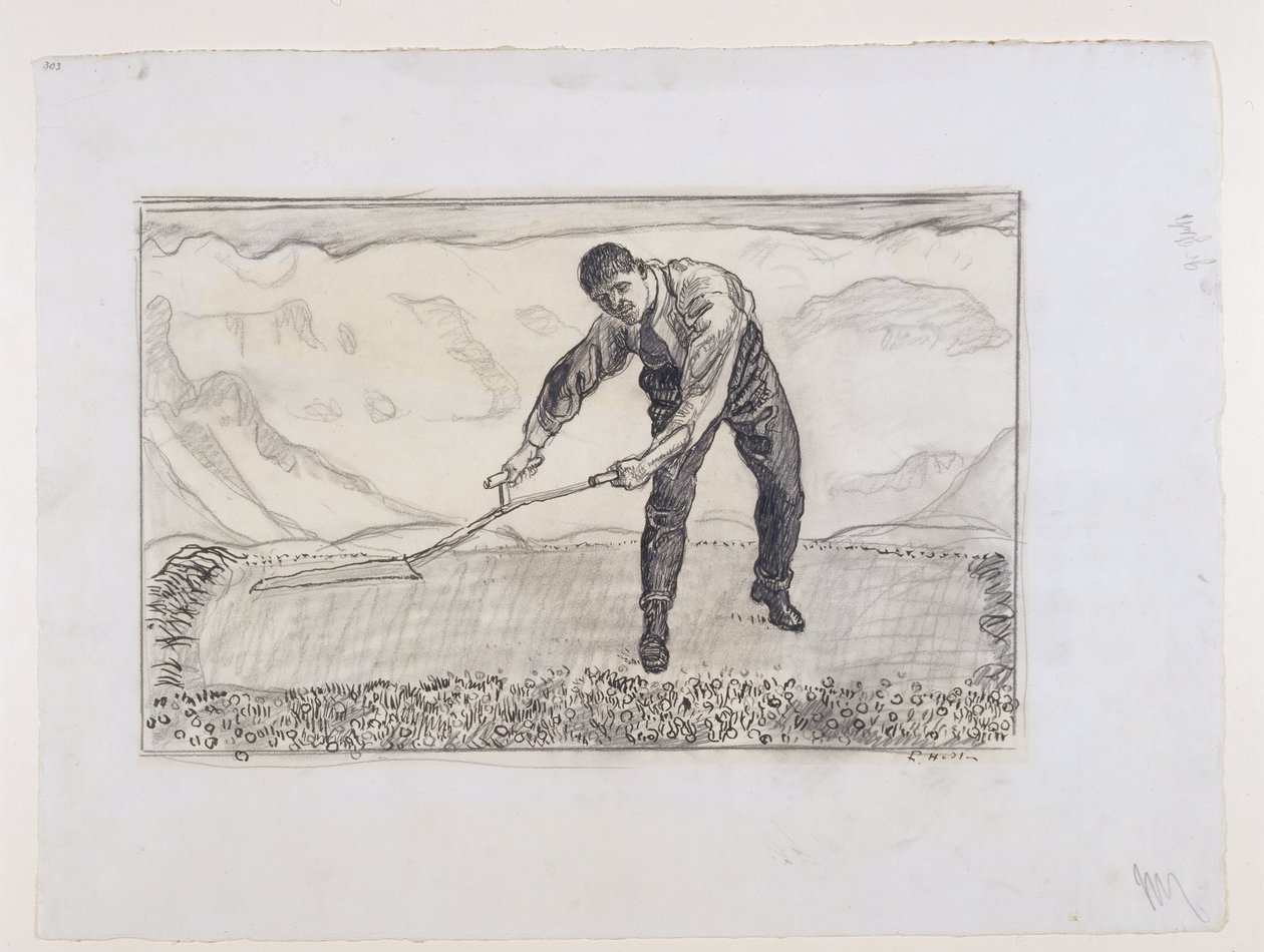 Maaier op het veld door Ferdinand Hodler