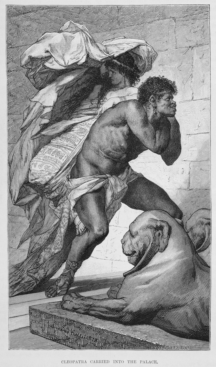 Cleopatra naar het paleis gedragen door Ferdinand Keller