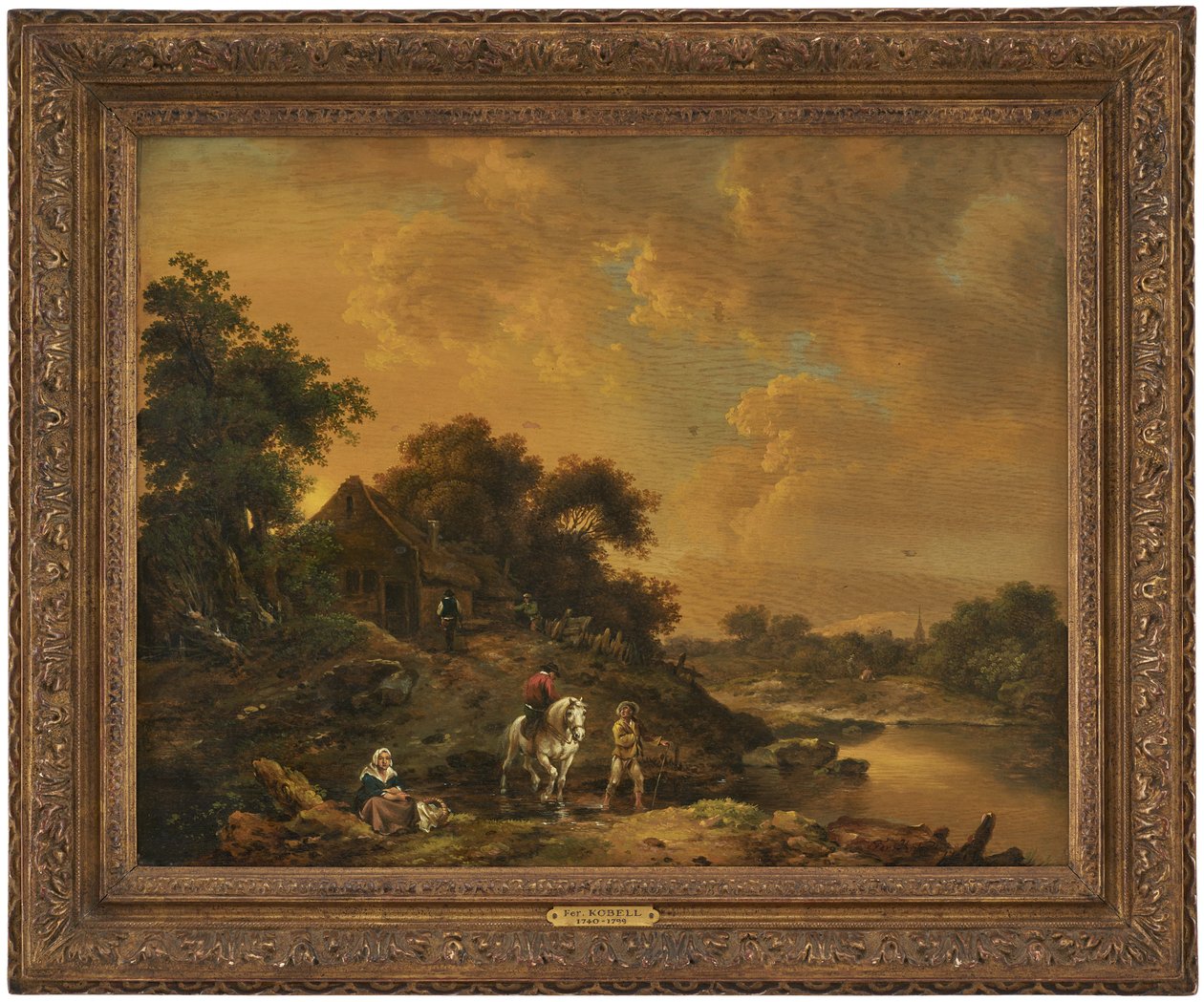 Avondlandschap door Ferdinand Kobell