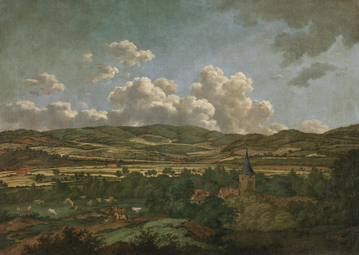 Gezicht op Goldbach en Hösbach (cyclus van Aschaffenburg) door Ferdinand Kobell
