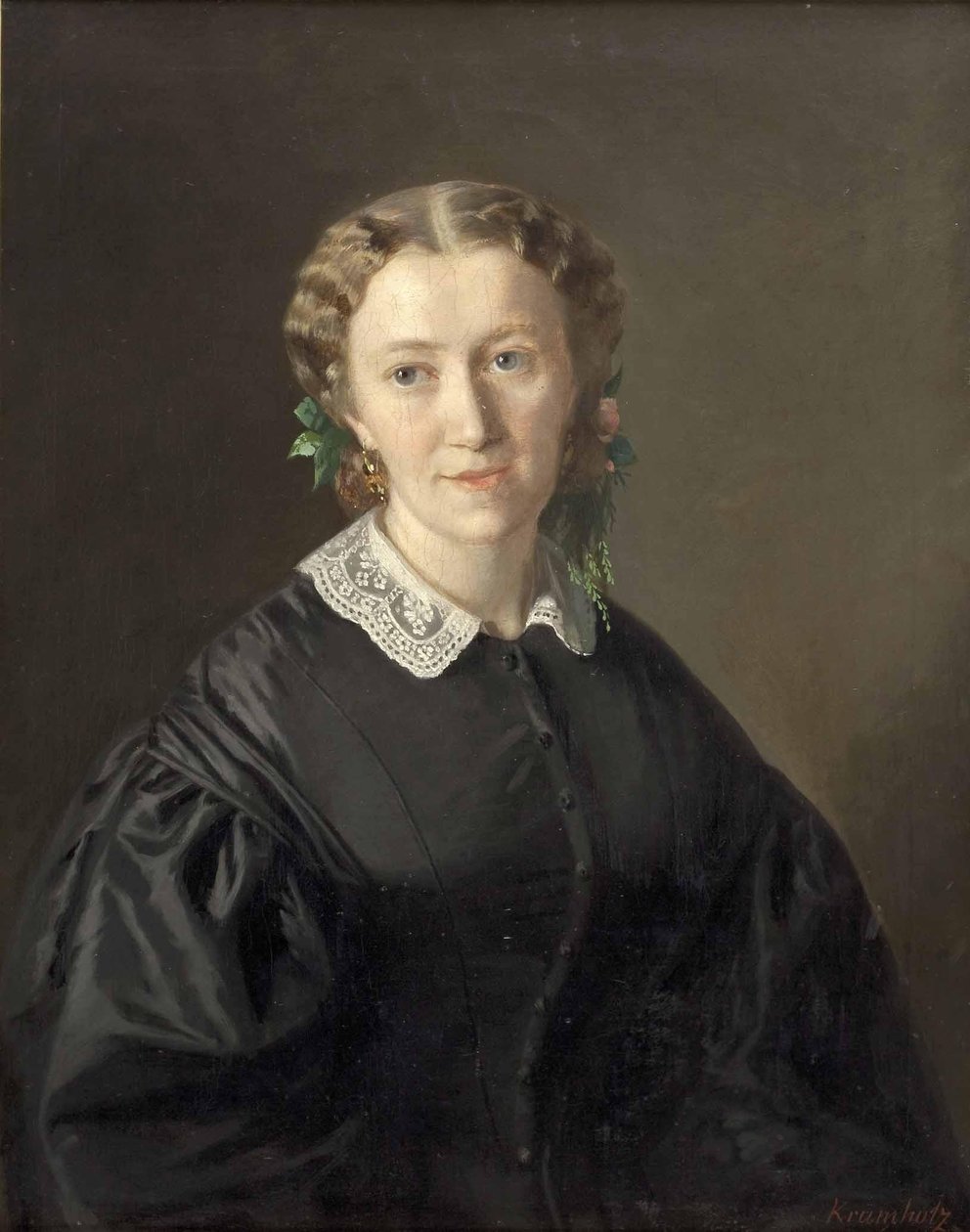 Portret van een dame door Ferdinand Krumholz