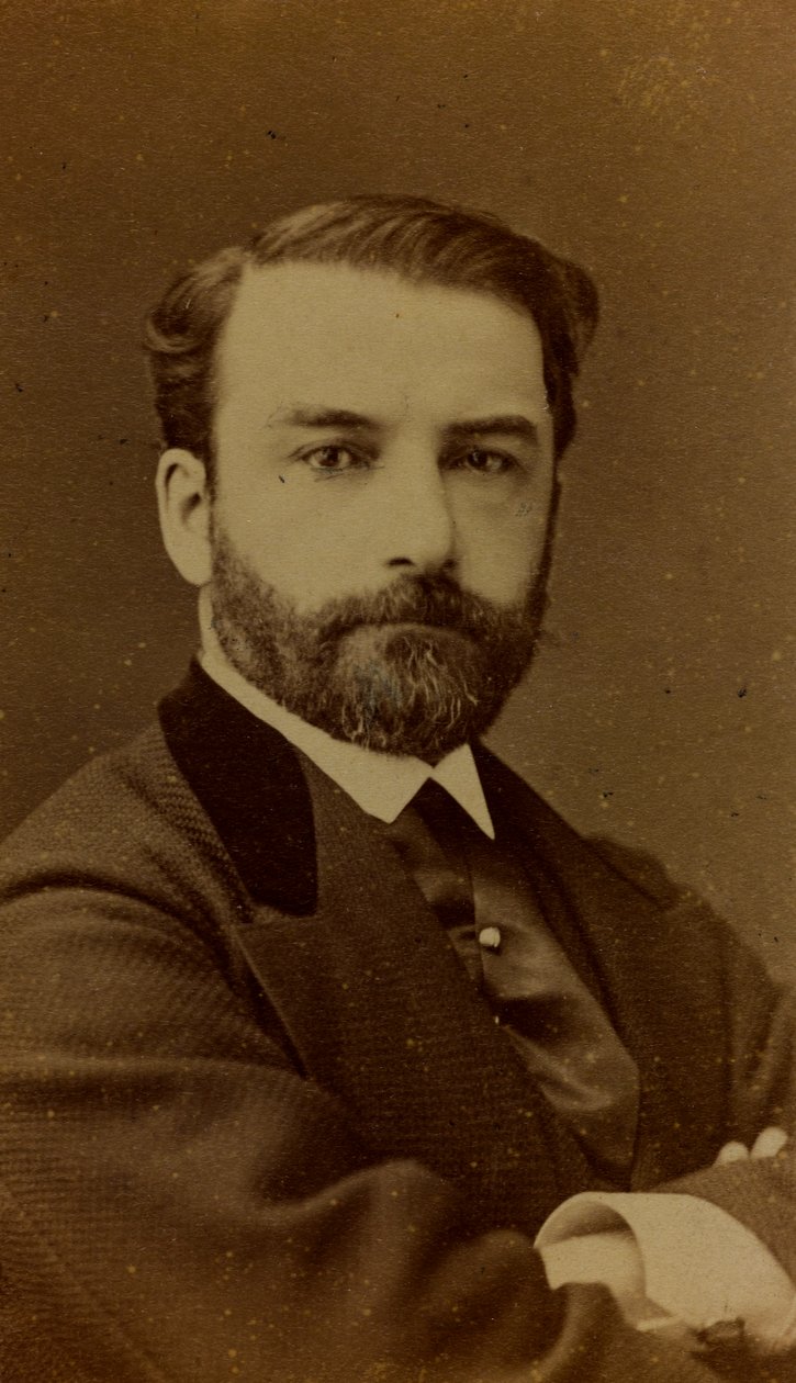 Portret van Léon Joseph Florentin Bonnat, Franse schilder; carte de visite door Ferdinand Mulnier