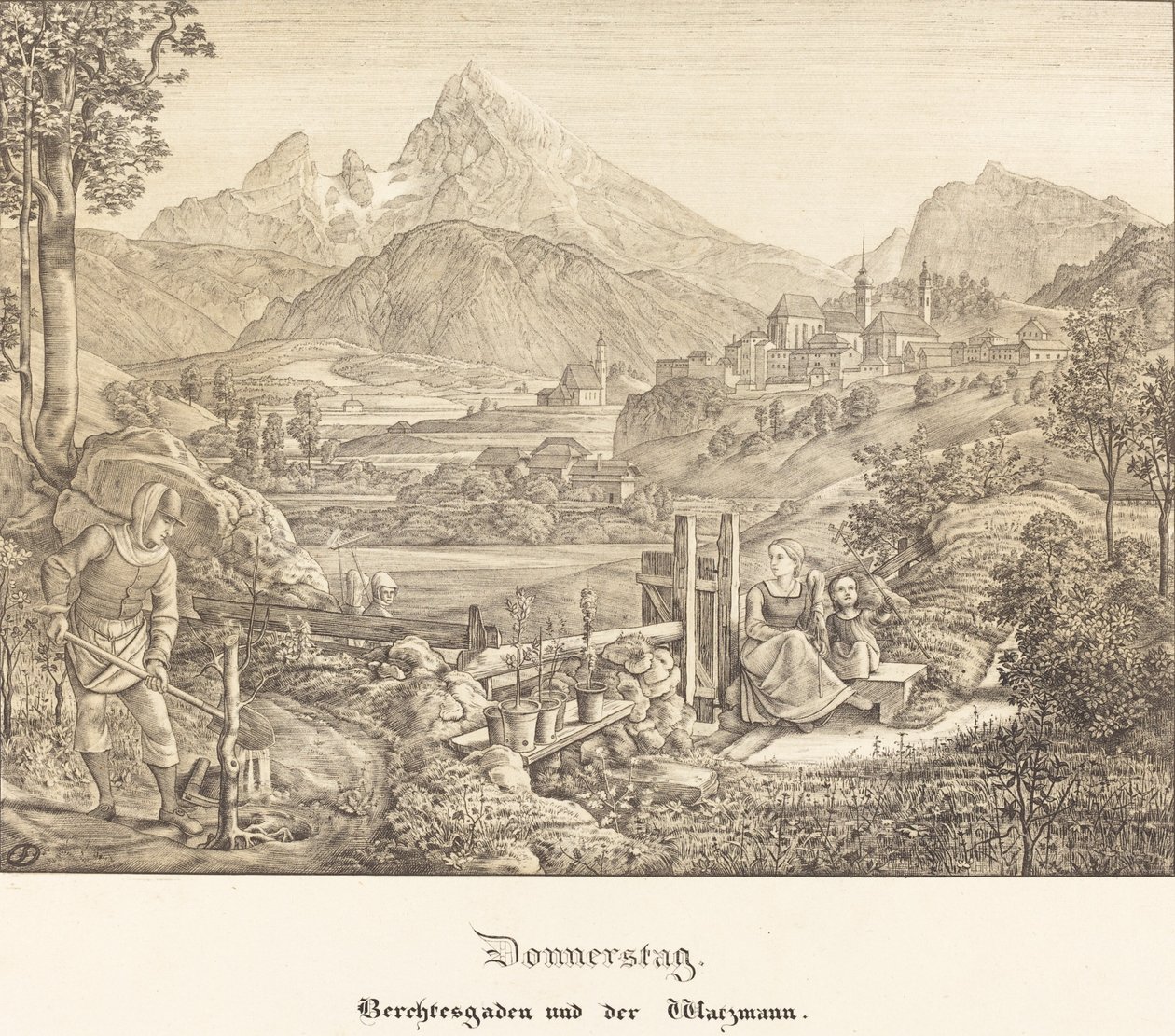 Donderdag - Berchtesgaden en de Watzmannberg door Ferdinand Olivier