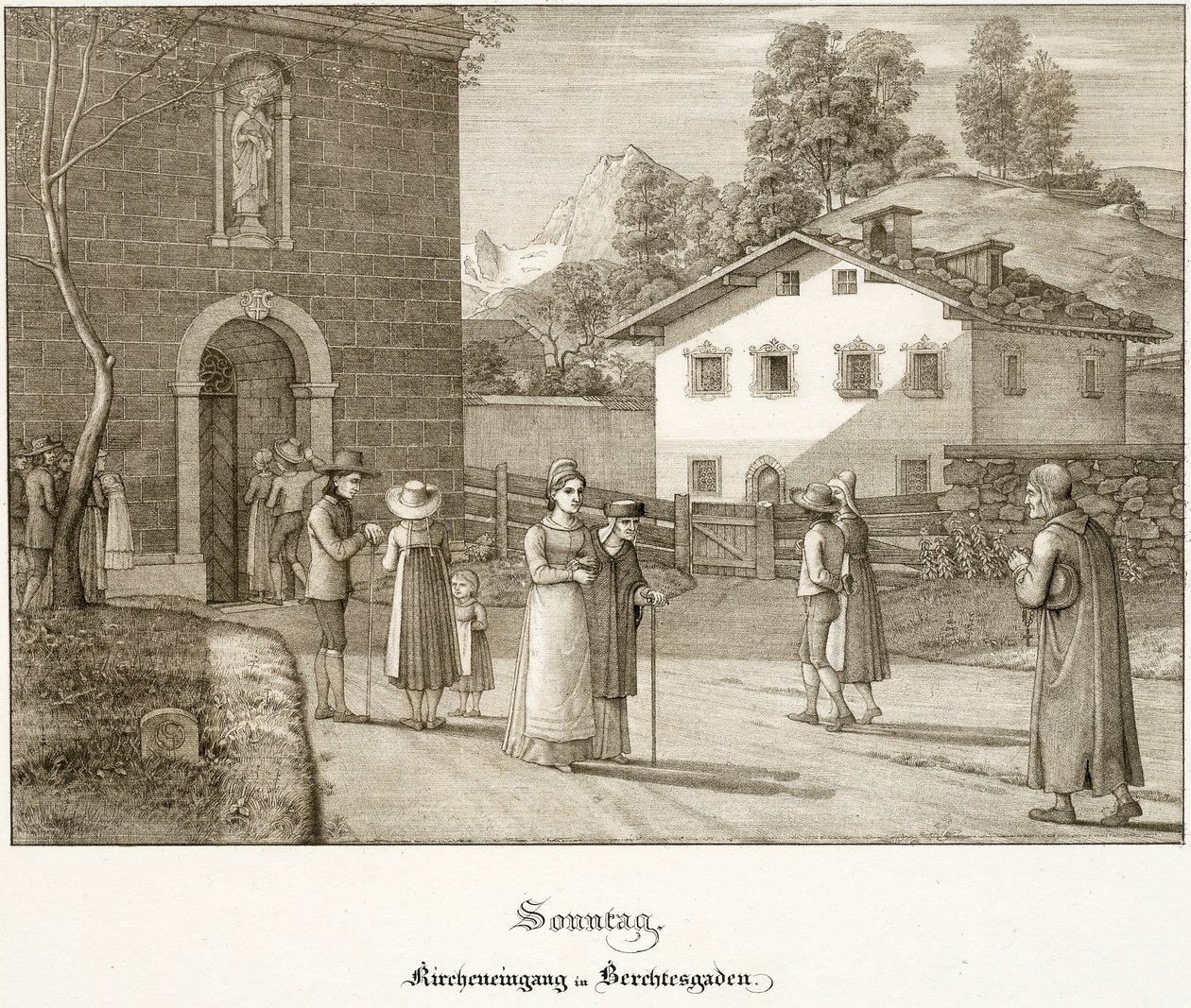 Zondag: Naar de Kerk bij Berchtesgaden door Ferdinand Olivier