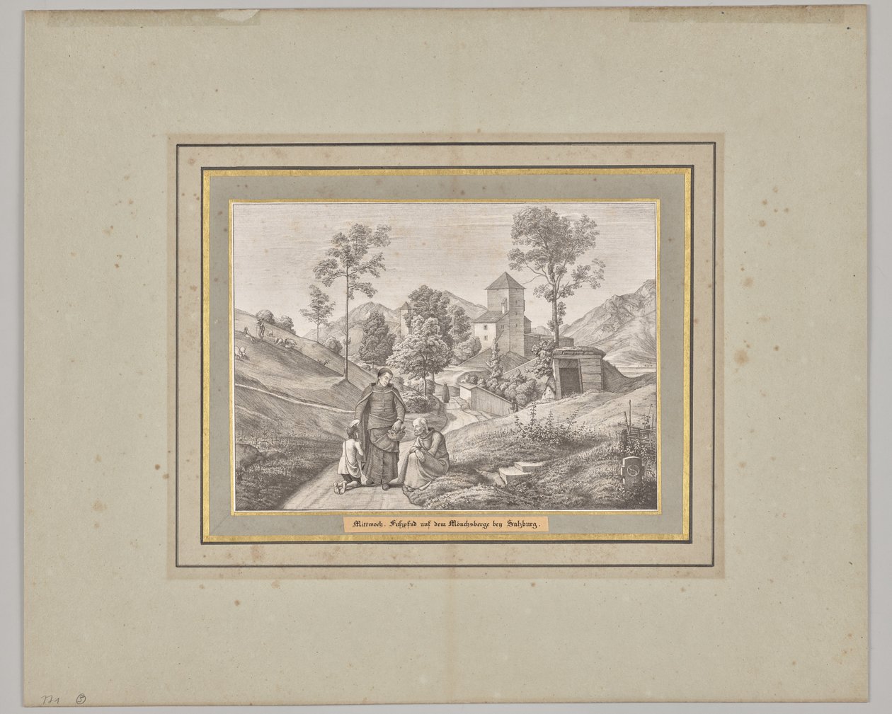 Woensdag. Voetpad op de Mönchsberg bij Salzburg door Ferdinand Olivier