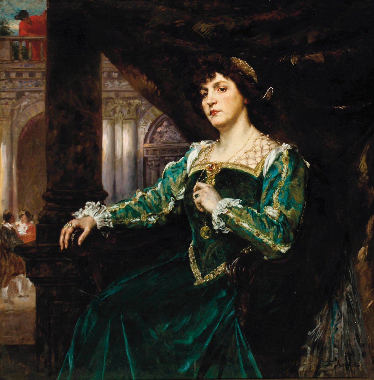 Portret van Madame Clémenceau door Ferdinand Roybet