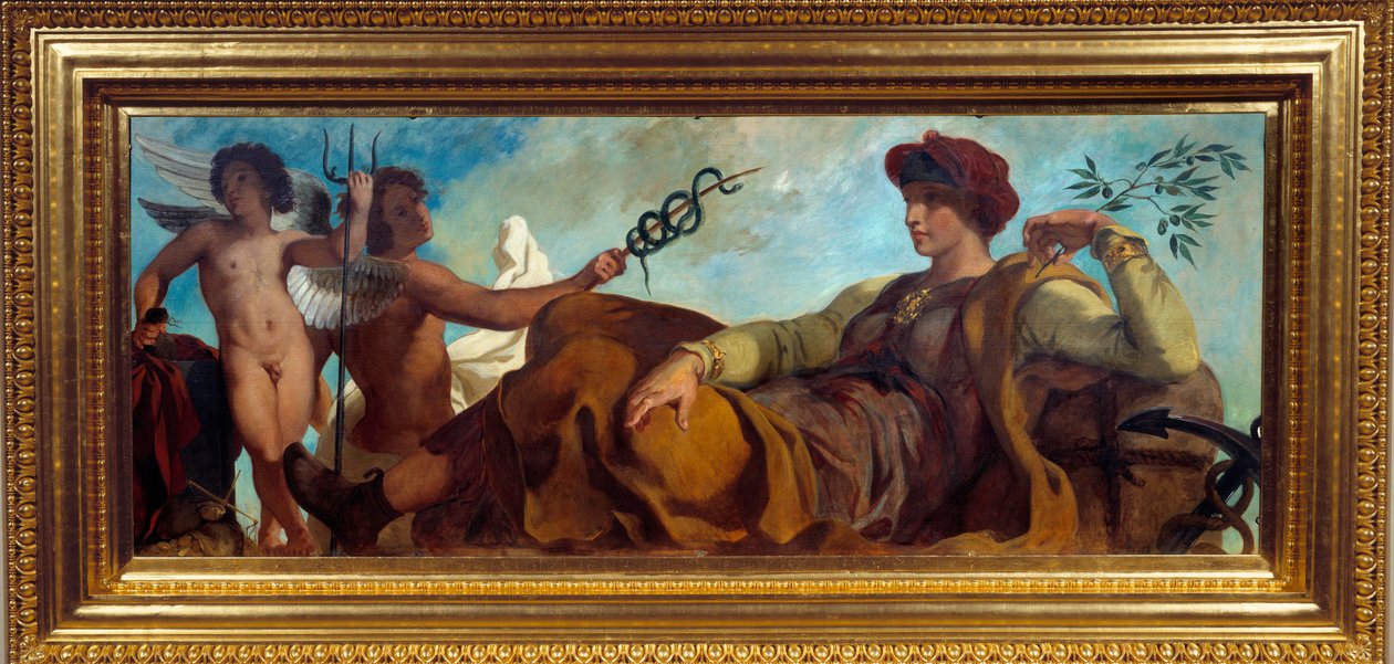 Allegorie van de schilderkunstindustrie door Eugène Delacroix (1798-1863) door Ferdinand Victor Eugene Delacroix
