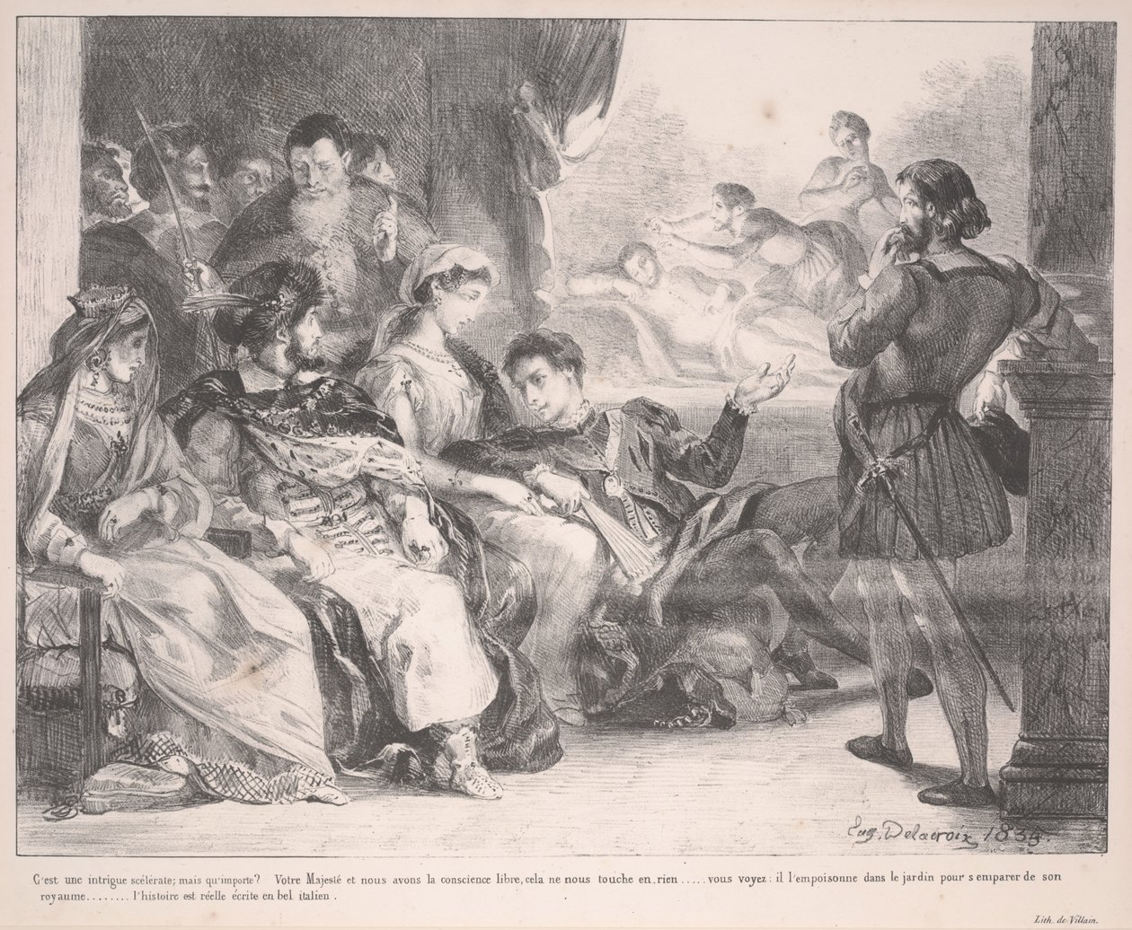 Hamlet door Ferdinand Victor Eugene Delacroix