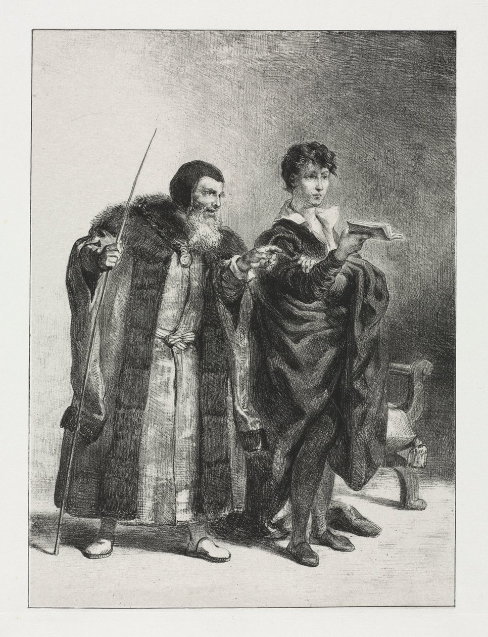 Hamlet: Polonius en Hamlet, 1834 door Ferdinand Victor Eugene Delacroix