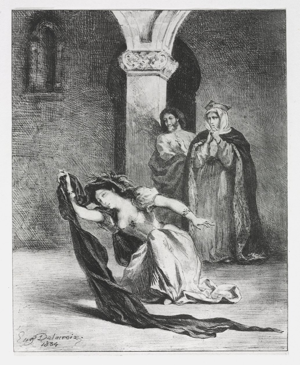 Hamlet: Het gezang van Ophelia door Ferdinand Victor Eugene Delacroix