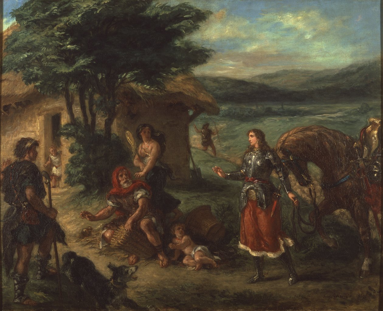 Erminia en de herders door Ferdinand Victor Eugene Delacroix