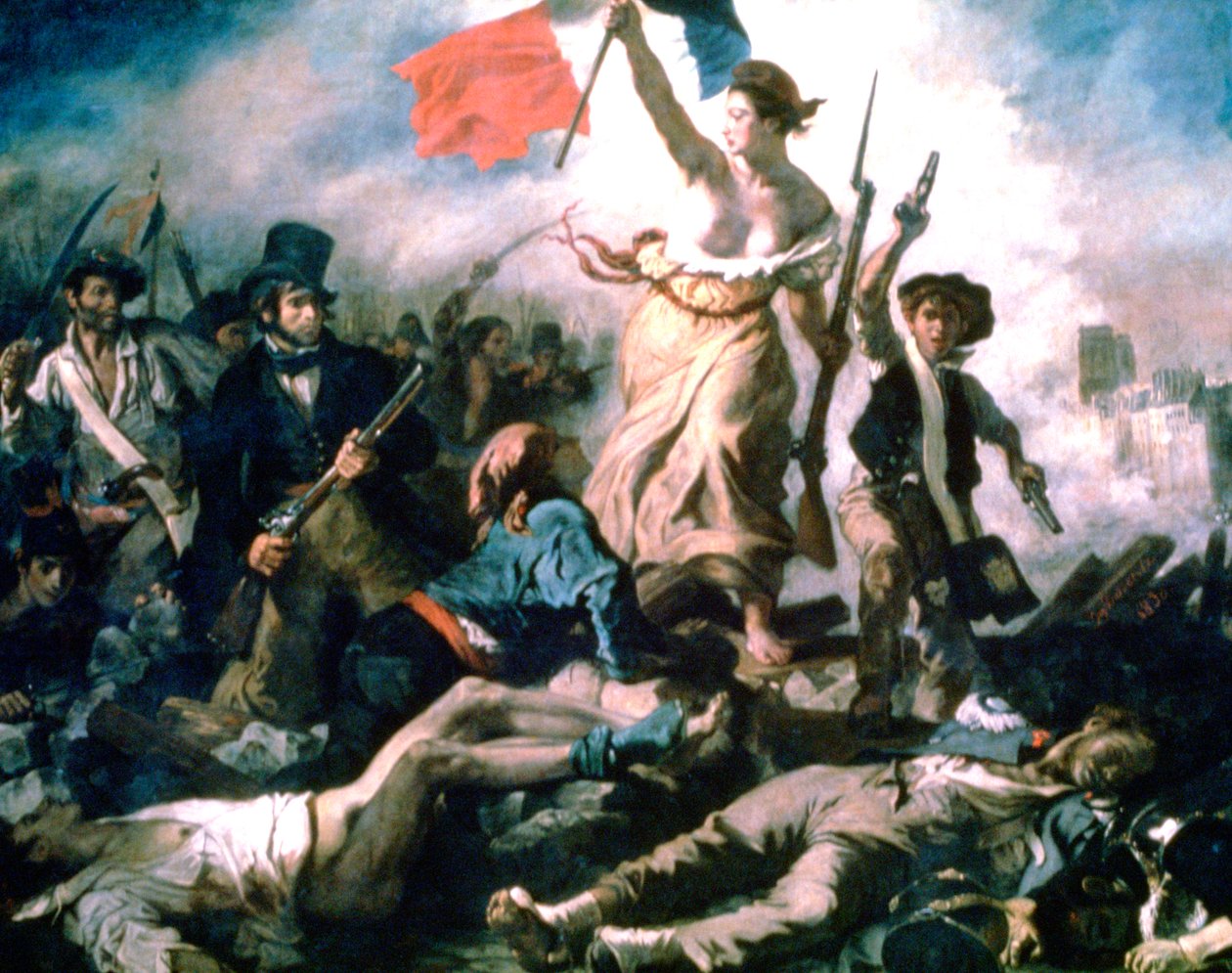 Vrijheid leidt het Volk, 1830 door Ferdinand Victor Eugene Delacroix