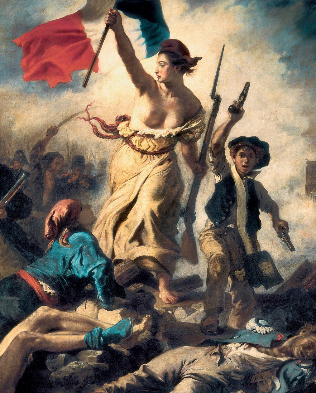 De Vrijheid leidt het volk, 28 juli 1830 (detail) door Ferdinand Victor Eugene Delacroix