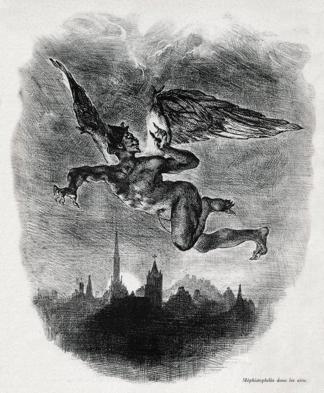 Mephistopheles door Ferdinand Victor Eugene Delacroix