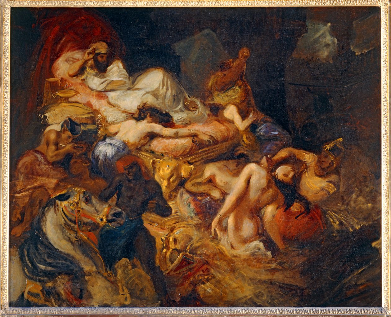 Mort de Sardanapale - De dood van Sardanapalus. 1826-1827. Schets voor 40-11-02/62 ... door Ferdinand Victor Eugene Delacroix