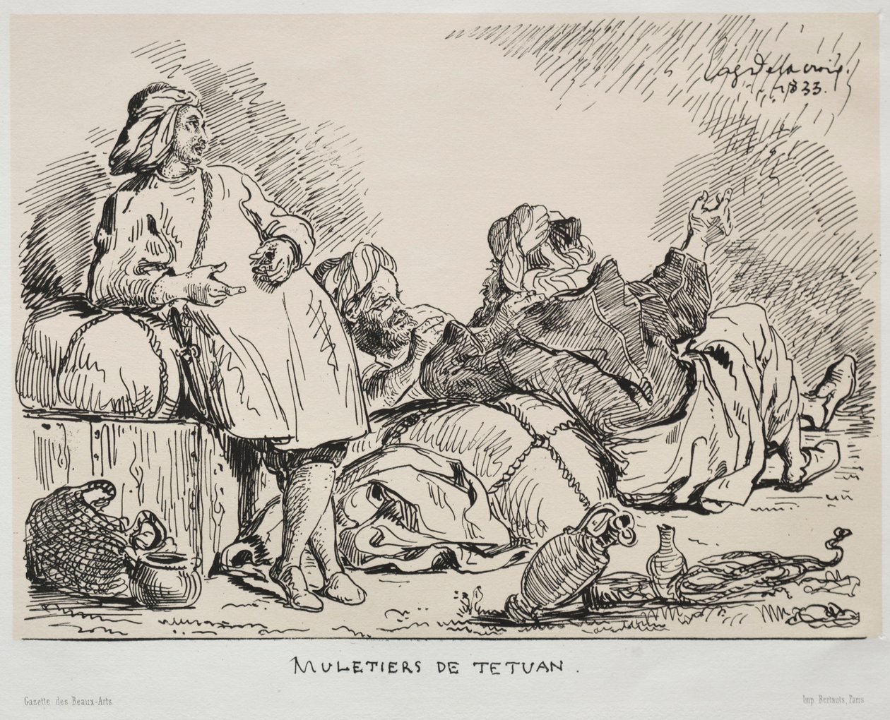 Muilezeldrijvers van Tétuan, 1833 door Ferdinand Victor Eugene Delacroix