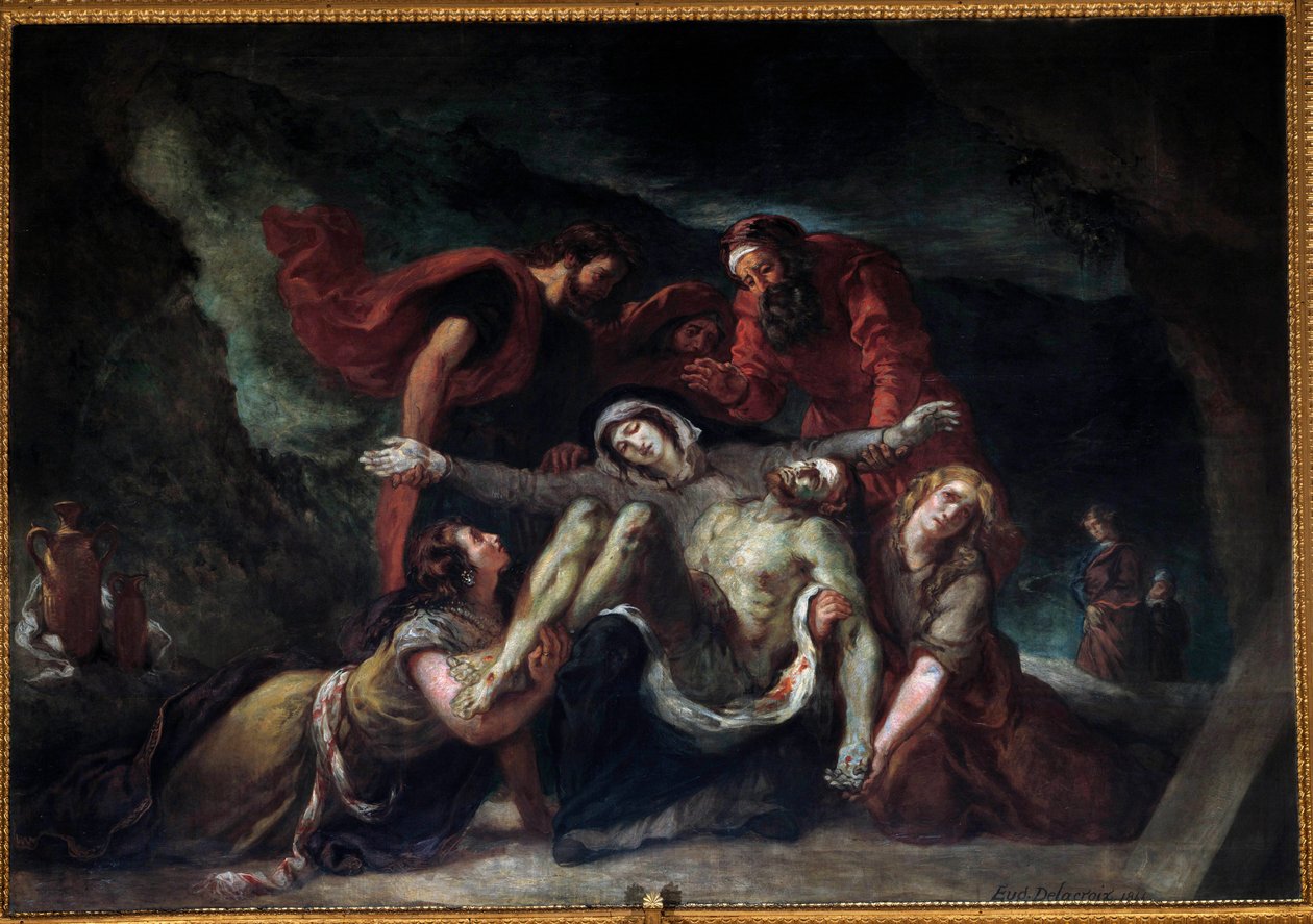 Pietà of Deploratie door Ferdinand Victor Eugene Delacroix