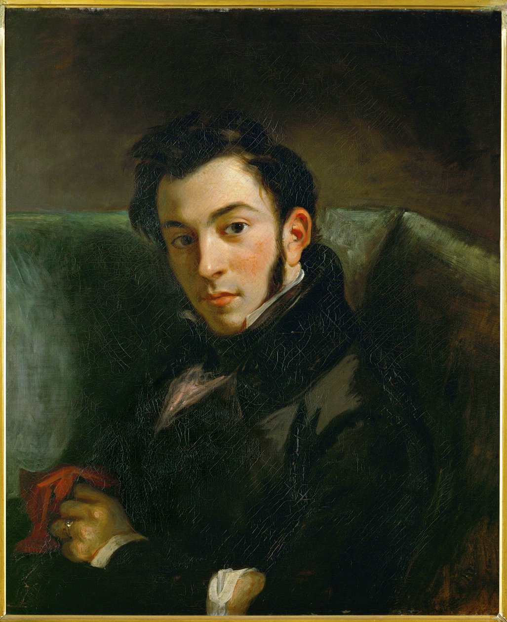 Portret van Frederic Villot (olieverf op doek) door Ferdinand Victor Eugene Delacroix