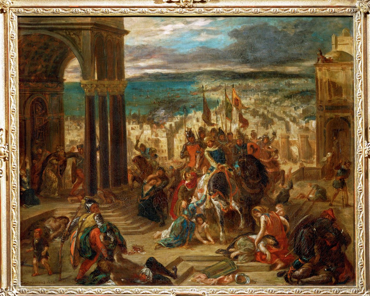 Inname van Constantinopel door de kruisvaarders ... door Ferdinand Victor Eugene Delacroix