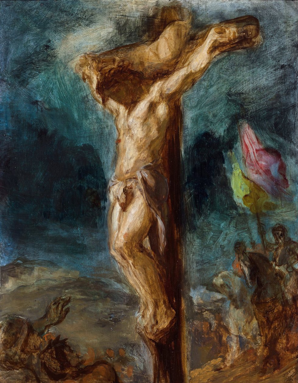 De kruisiging door Delacroix, Eugene (1798-1863) door Ferdinand Victor Eugene Delacroix