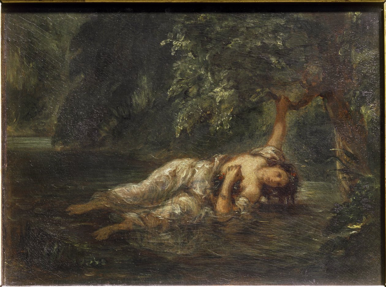 De dood van Ophelie door Ferdinand Victor Eugene Delacroix