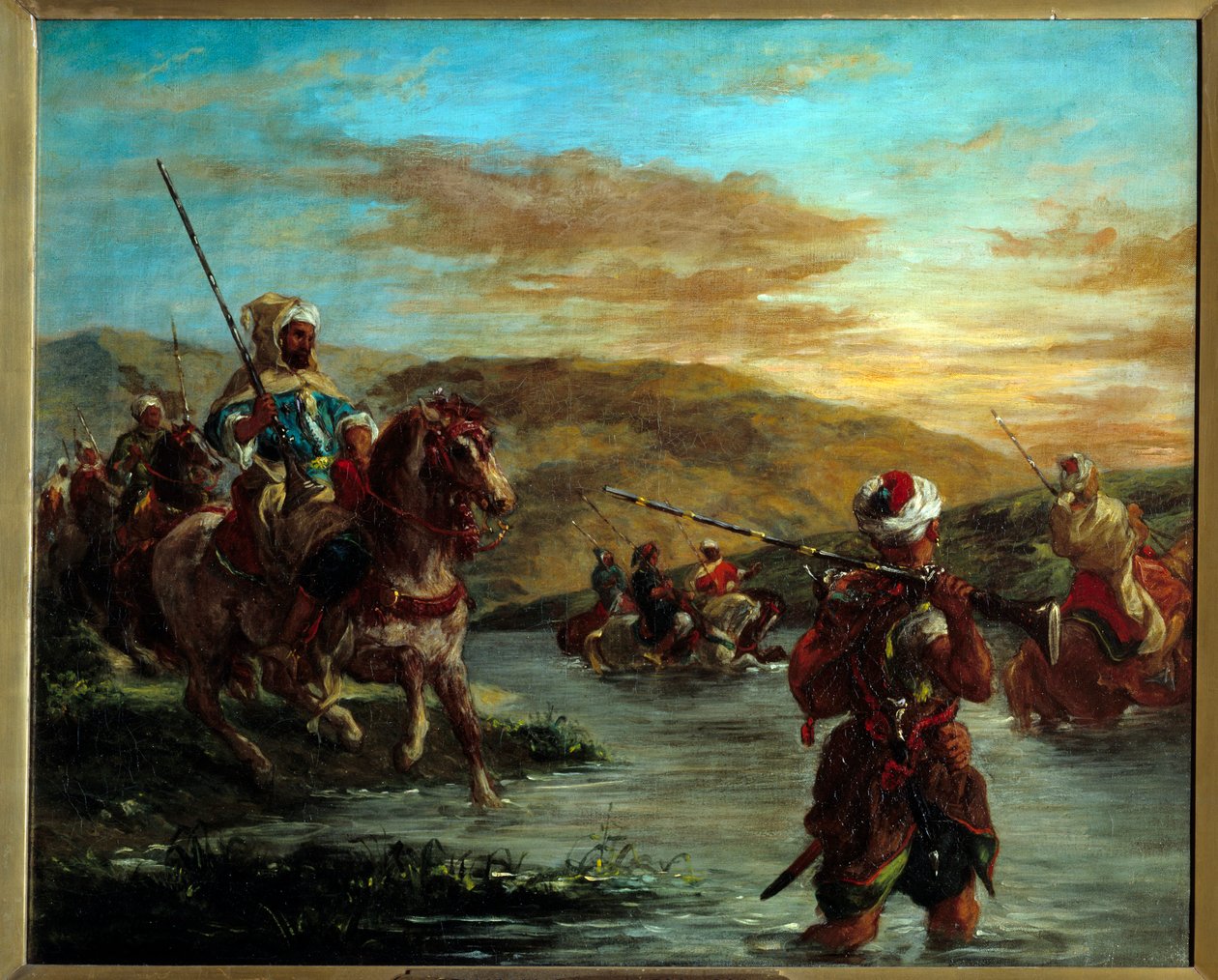 De oversteek van een doorwaadbare plaats in Marokko door Ferdinand Victor Eugene Delacroix