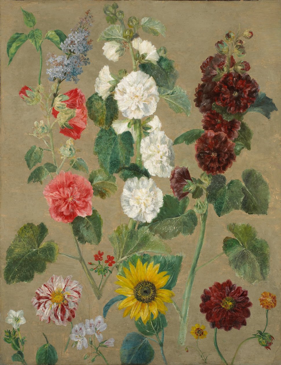 Zonder titel (bloemen) door Ferdinand Victor Eugene Delacroix