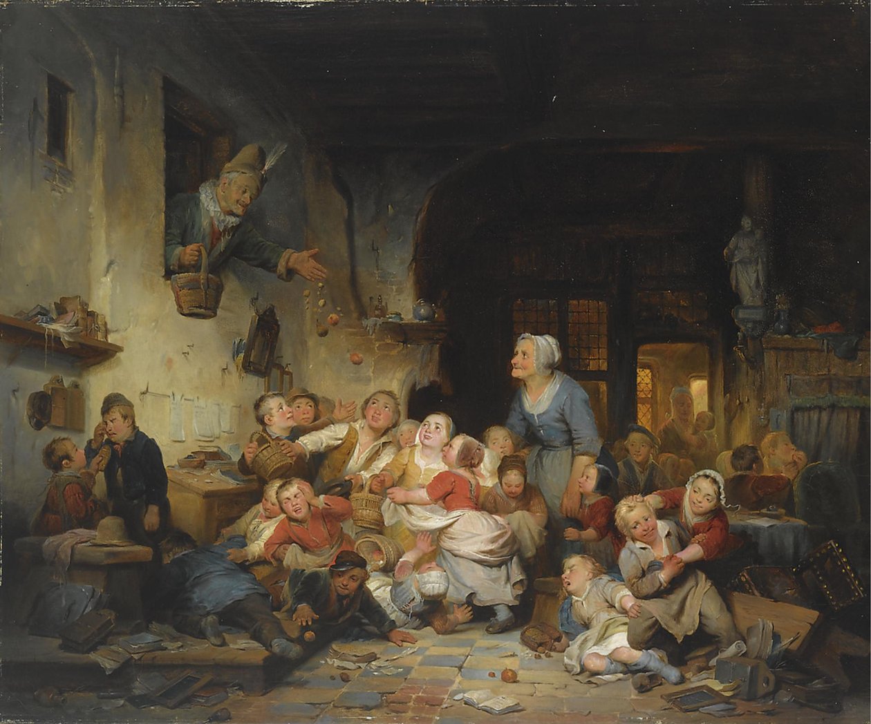 De dorpsschool door Ferdinand de Braekeleer the Elder