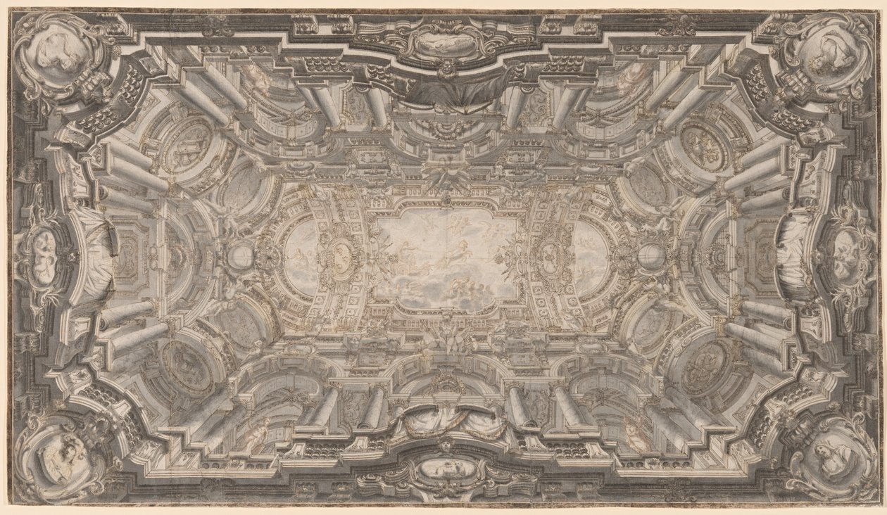 Een Grote Illusionistische Plafond door Ferdinando Galli Bibiena