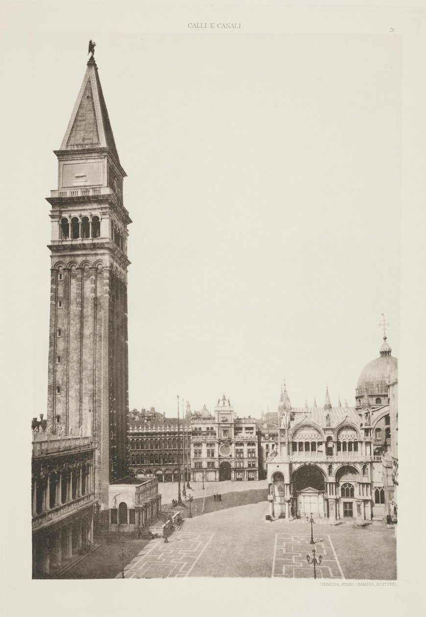 Campanile van de Basiliek van San Marco door Ferdinando Ongania