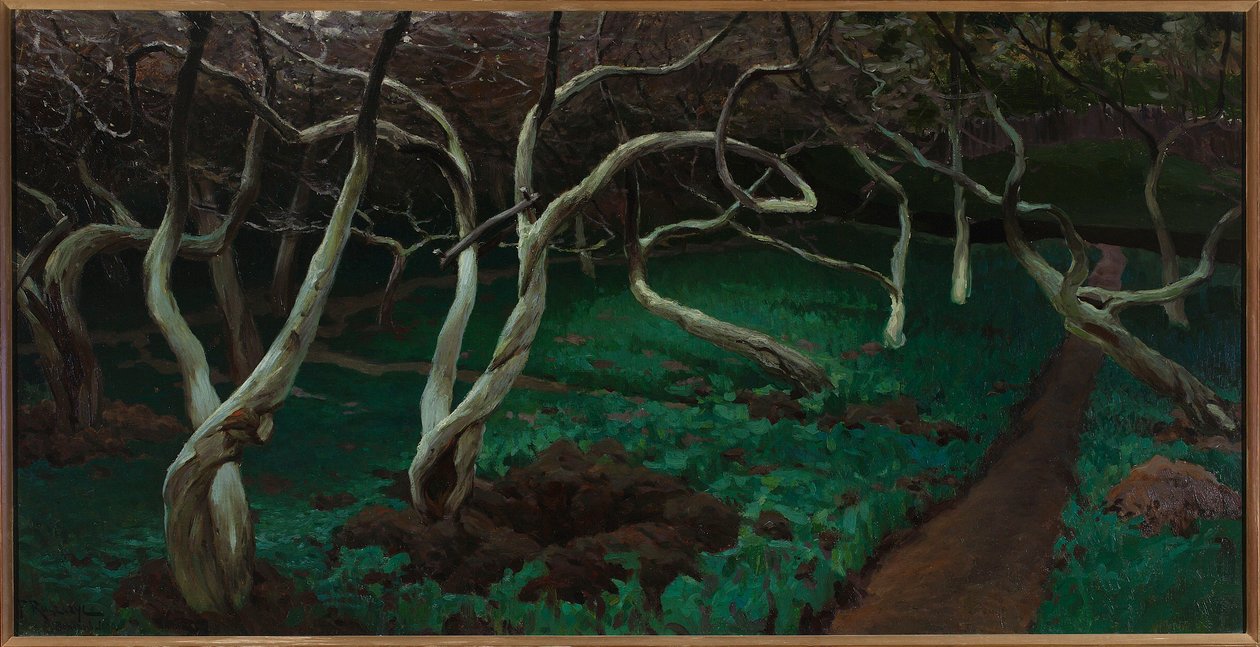 Oude appelbomen door Ferdynand Ruszczyc