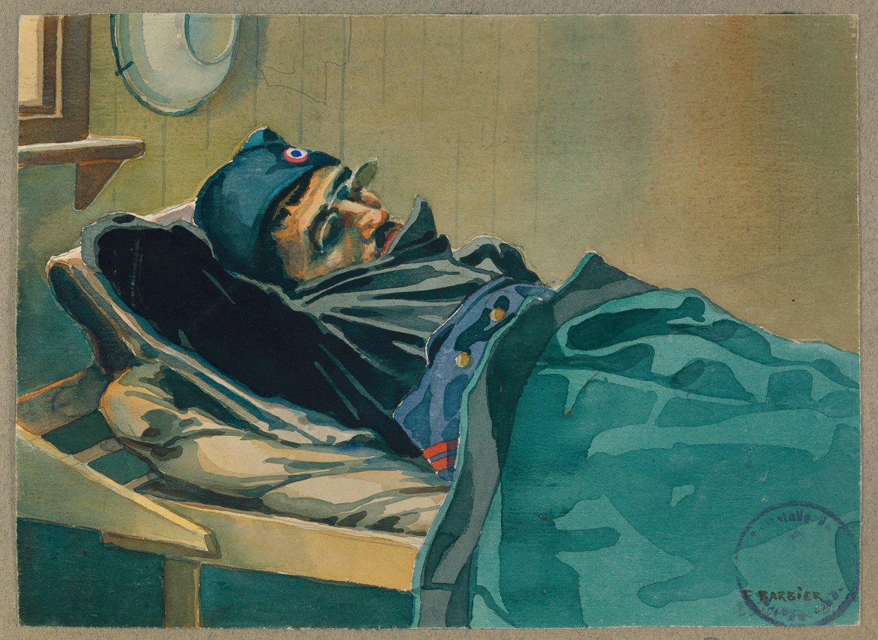 Portret van Brossard bij thuiskomst, Gustrow door Fernand Barbier