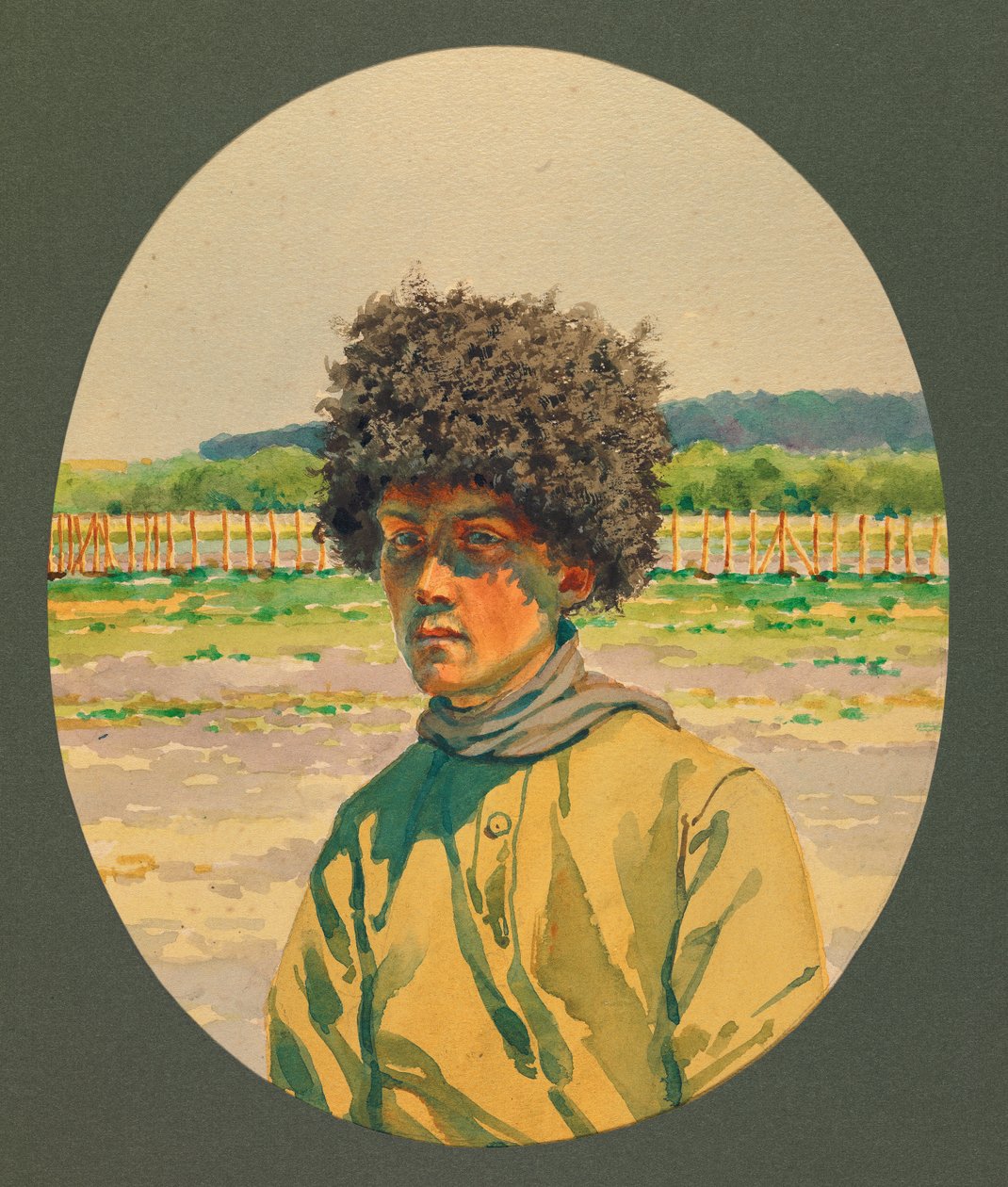 Portret van een Russische zuidelijke gevangene, Gustrow door Fernand Barbier