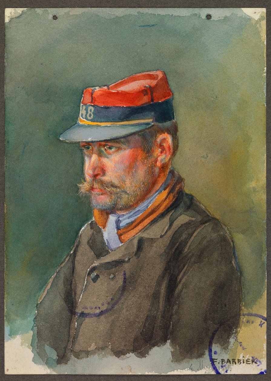 Sergeant Lecacheux van het 48e Territoriale, Gustrow door Fernand Barbier