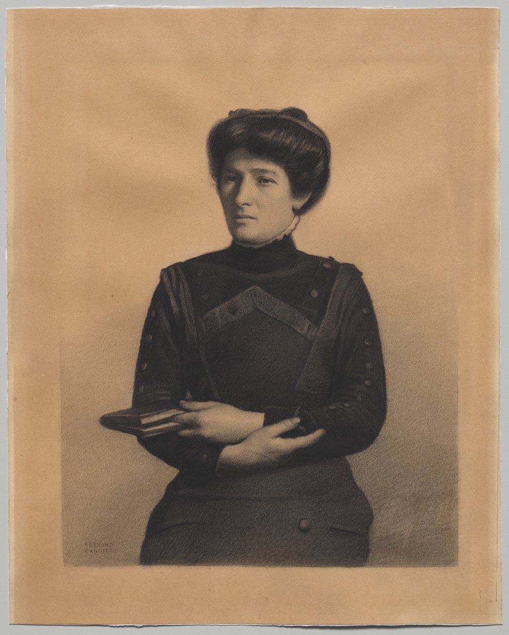 Portret van Madame Jules Ricard, geboren Augustine Bulteau door Fernand Khnopff