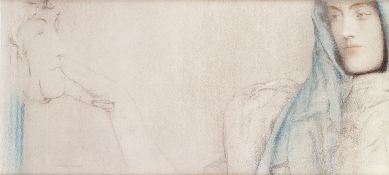 Studie voor Het Geheim door Fernand Khnopff