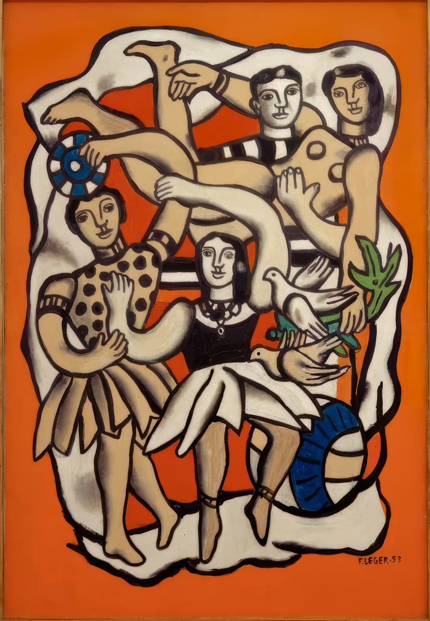 De danseressen met vogels door Fernand Leger